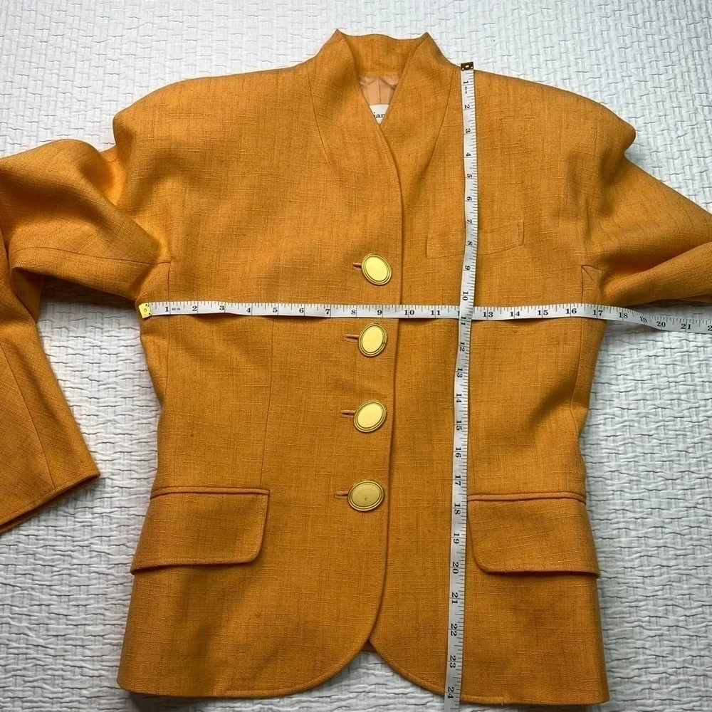 Christian Dior Women’s Jacket Blazer Sz M Orange Collarless Vintage luxury